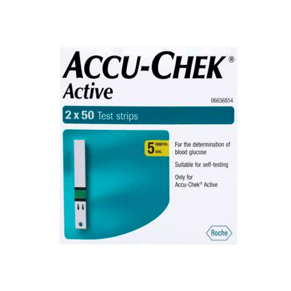 Accu-Chek Active Glucometer Test Strips Box Of 100 (50 X 2)