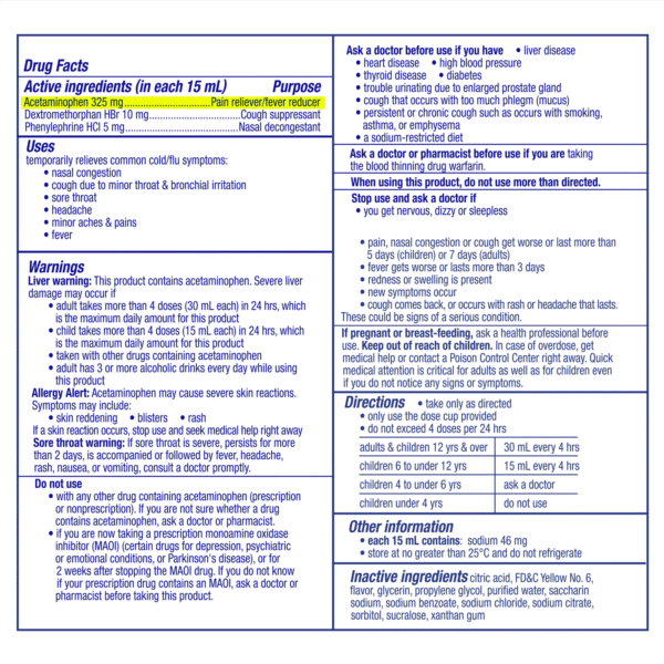 Vicks DayQuil Daytime Cold, Cough and Flu Liquid Medicine, 12 fl oz - Image 2