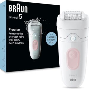 براون سيلك ابيل SE2-011 ، ألة إزالة الشعر، مع 2 ملحقات Braun Silk-Epil 5 Epilator, 40 Min Cordless use, with 2 Extras- Skin Contact Cap & Pouch SE