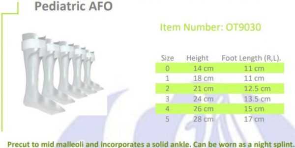 جبيرة كاحل اطفال PEDIATRIC ANKLE FOOT ORTHOSIS AFO