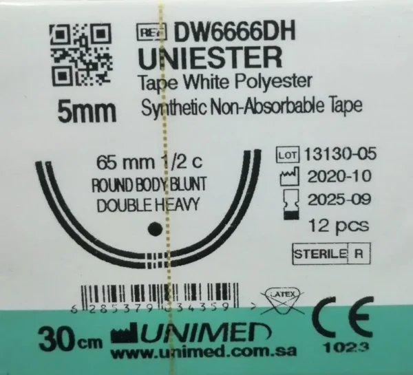خيط ربط عنق الرحم MERSILENE UNIESTER 5MM 65MM 1/2C ROUND DOUBLE