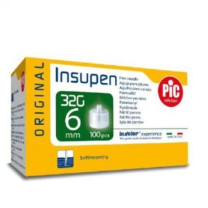 ابر قلم انسولين مقاس 6 INSUPEN 32G /6MM /100PCS
