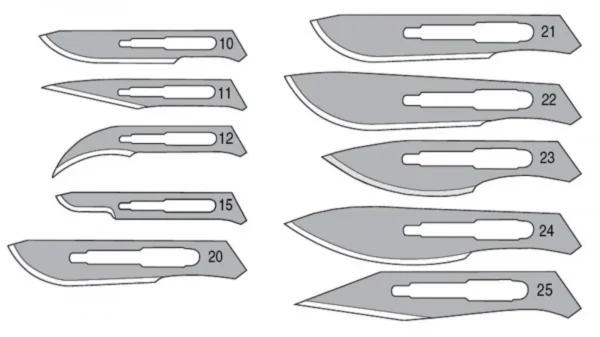 مشرط - موس جراحي SURGICAL BLADES DIFFERENT SIZES