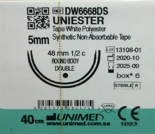 خيط ربط عنق الرحم MERSILENE UNIESTER 5MM 48MM 1/2C ROUND DOUBLE