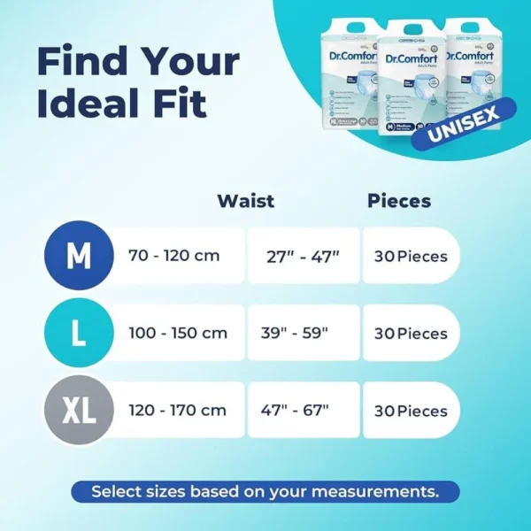 حفاضات لاصقة كبار دكتور كومفرت تركي Dr. Comfort Diapers PK/30Diaper - Image 4